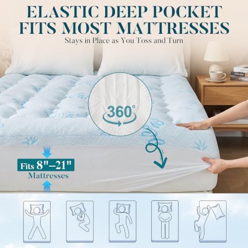 Full Mattress Topper, Cooling Gel Memory Foam Topper - Image 6