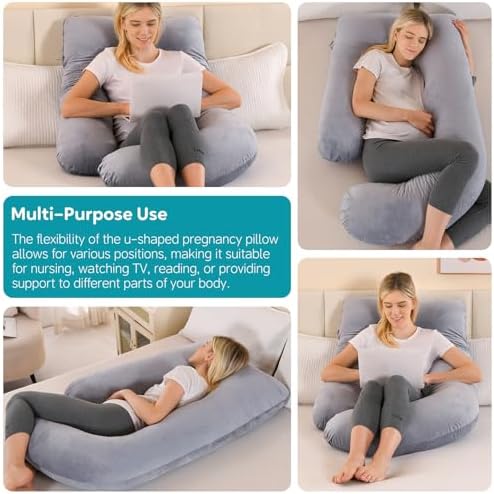 U Shaped Pregnancy Pillow for Sleeping, Maternity Body Pillow for Women - Image 5