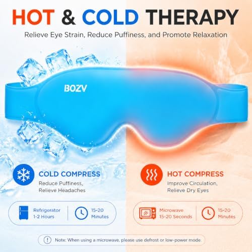 BOZV Hot & Cold Hydrogel Eye Mask, Cooling Gel Eye Mask - Image 2