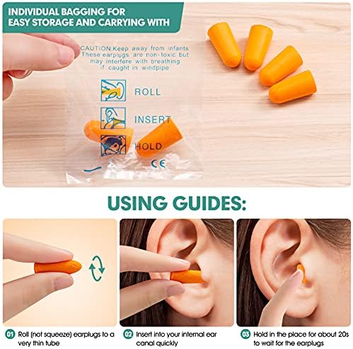 100 Pairs Orange Foam Ear Plugs - Image 5
