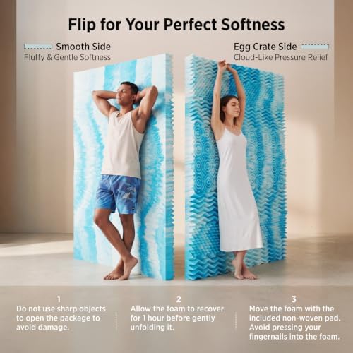 Bedsure 2-in-1 Mattress Topper, 5 Inch Memory Foam Mattress Topper Twin XL - Image 3