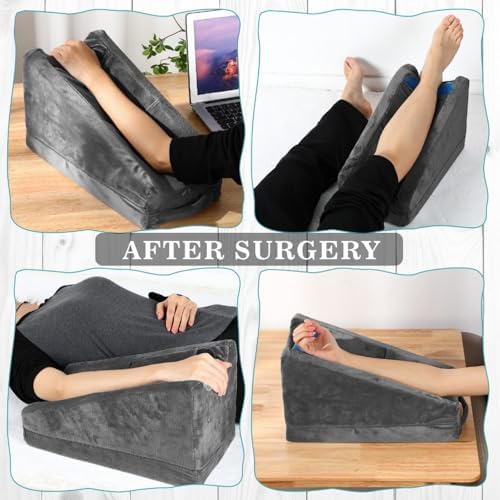 Buryeah Dark Gray Arm Elevation Pillow 2 Pocket, Plush Material - Image 5
