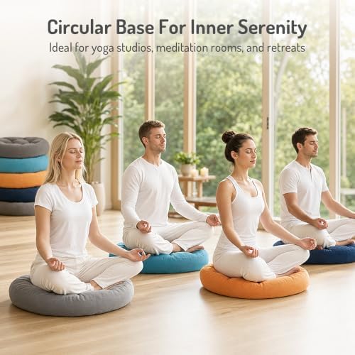 Round Meditation Cushion, Large Floor Pillow - Image 6