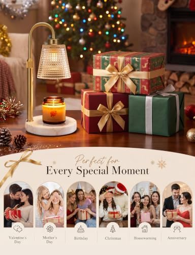 Marble White Candle Warmer Lamp with Timer Home Decor Gifts for Women - Image 3