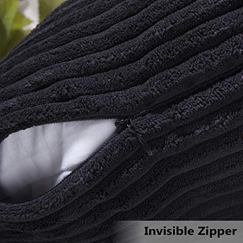 Home Brilliant Striped Corduroy Pillow Covers - Image 4