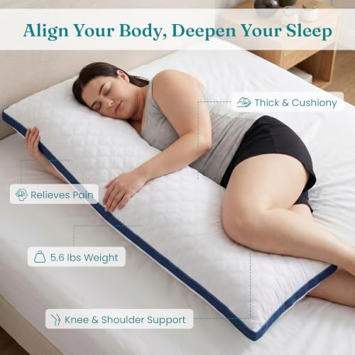 Oubonun Full Body Pillow for Side Sleeper, Adjustable Firm Long Bed Pillow - Image 3
