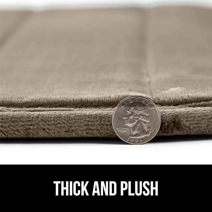 GORILLA GRIP Memory Foam Bath Mat, Soft Absorbent US Designed Bathroom Rug, Gripping Dots Machine Washable Bathmat, Cushioned Floor Mats, Shower Sink Rugs Room Décor Accessories, 30x20 Taupe