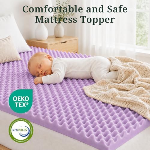 3 Inch Egg Crate Memory Foam Mattress Topper King, Pressure Relief - Image 4
