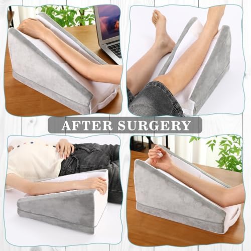 Buryeah White and Light Grey Arm Elevation Pillow 2 Pocket, Plush Material - Image 5