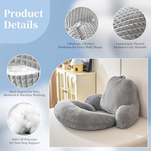 19" Reading Pillow for Bed, U Shaped Arm & Elbow Support - Image 6