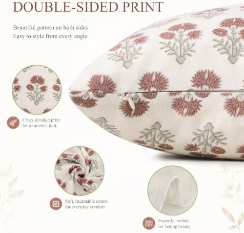 Vintage Botanical Lumbar Pillow Cover 14x36 Pack of 1, Double-Sided Floral - Image 3