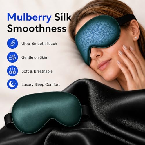 Cooling Sleep Mask with Mulberry Silk Surface & Removable Gel Pack - Image 3