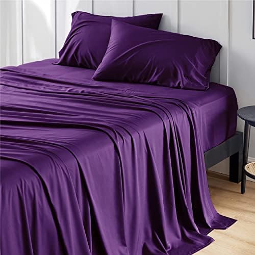 Bedsure PureWoven 100% Rayon Derived from Bamboo, Queen Sheets, 4 Pieces by BEDSURE