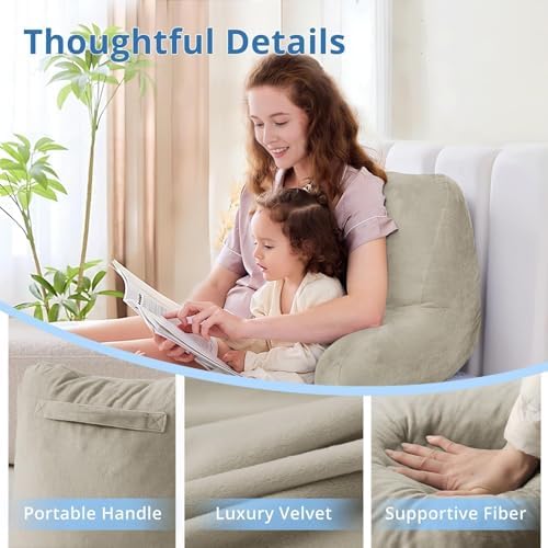 Sasttie Reading Pillow for Bed, Back Pillow for Sitting Up - Image 4