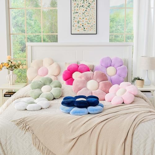 Kcvvcr Pink Flower Pillow, 19.6" Cute Flower Shaped Floor Pillow, Aesthetic - Image 6