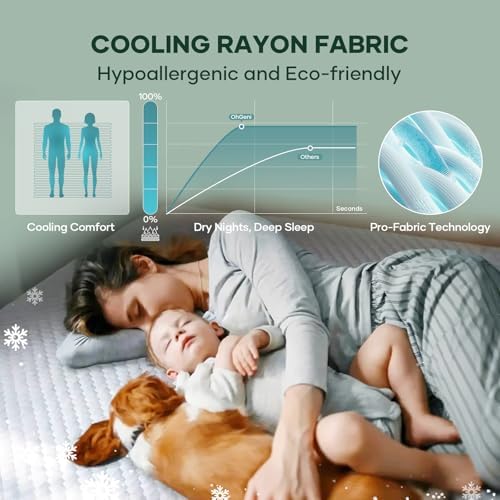 OhGeni 100% Waterproof Mattress Protector, Twin Size Premium Bamboo Soft Thick - Image 4