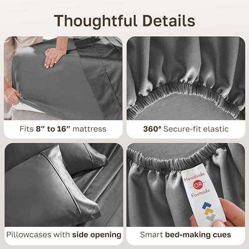 California Design Den Soft 100% Cotton Sateen California King Sheets - Image 4
