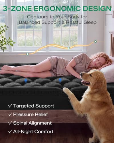Dual Layer 4 Inch Full Size Mattress Topper, Memory Foam Mattress Topper - Image 4