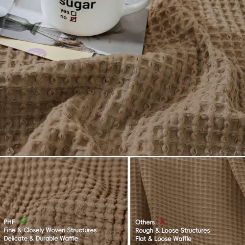 PHF Cotton Waffle Euro Shams 26" x 26", Walnut Brown, No Insert - Image 4