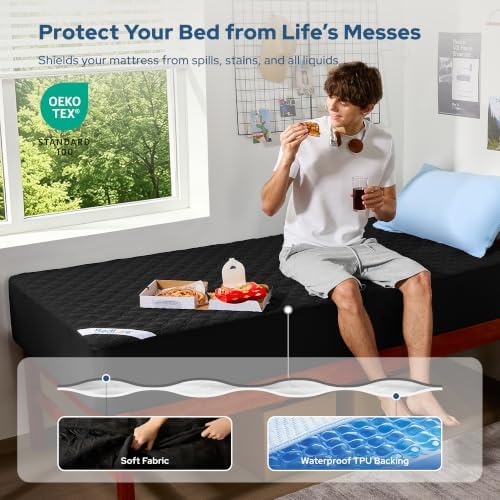 BEDLORE Waterproof Twin XL Mattress Protector, Deep Pocket, College Dorm - Image 3