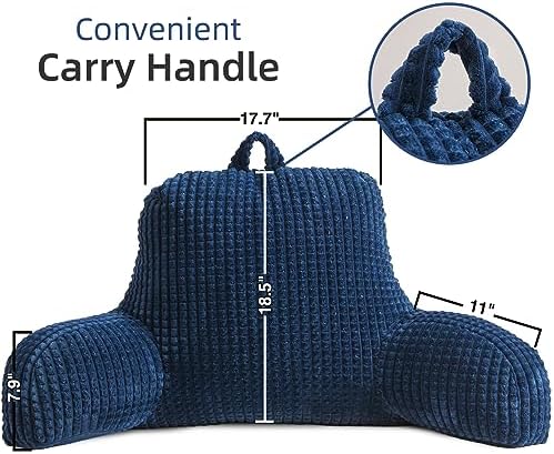 A Nice Night Navy 18.5" Bed Wedge Reading Pillows - Image 2