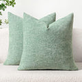 MIULEE Soft Chenille Throw Pillow Covers Greyish Green 20x20 Pack of 2 by MIULEE