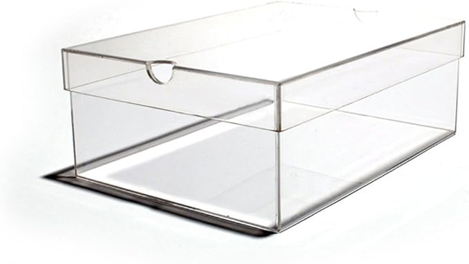 OnDisplay Luxury Acrylic Shoe Box - Clear Lucite Shoebox with Lid (Large/Men's)