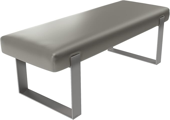 VANT Upholstered Bed Bench - Metallic Neutral Champagne - Brushed Nickel - Contemporary Modern, Bedroom Bench Seat, Hallway, or Entryway