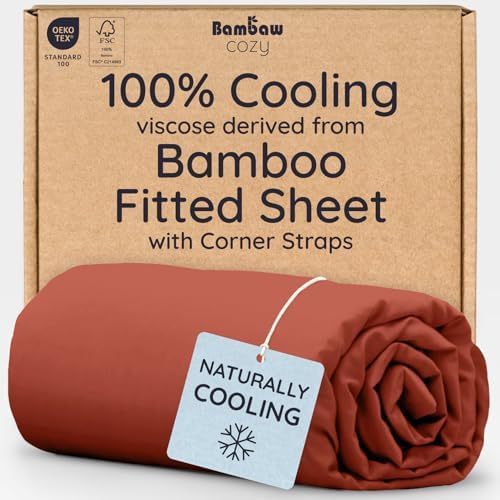 Bambaw 100% Viscose Derived from Bamboo Full Fitted Sheet Size, 15’’ Deep by Bambaw