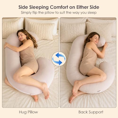 QUEEN ROSE Cooling Body Pillow, C Shaped Full Body Pillow - Image 3