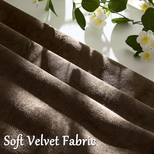 GIGIZAZA Brown Velvet Pillow Covers 22x22 Decorative Pillows Pack of 2 - Image 3