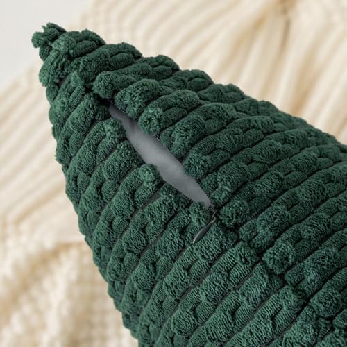 Kevin Textile Soft Corduroy 14"x20" Lumbar Pillow Cover 1 Pack, Army Green - Image 3