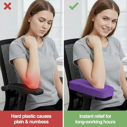 Smiry Memory Foam Office Chair Armrest Pads, Non-Slip Armrest Cushion - Image 5