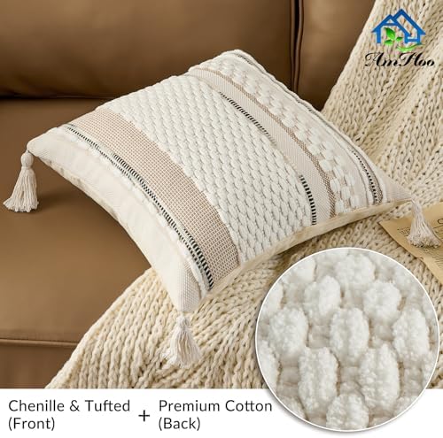 AmHoo Chenille Striped Textured Boho Throw Pillow Covers Aesthetic - Image 2