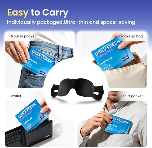 100 Packs Disposable Sleep Masks Bulk, Soft Eyemasks Adjustable - Image 3