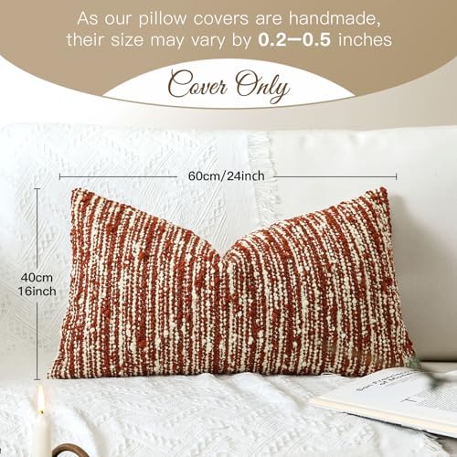 Artscope Lumbar Throw Pillow Cover 16x24 Super Thick Body Pillow Cover - Image 5