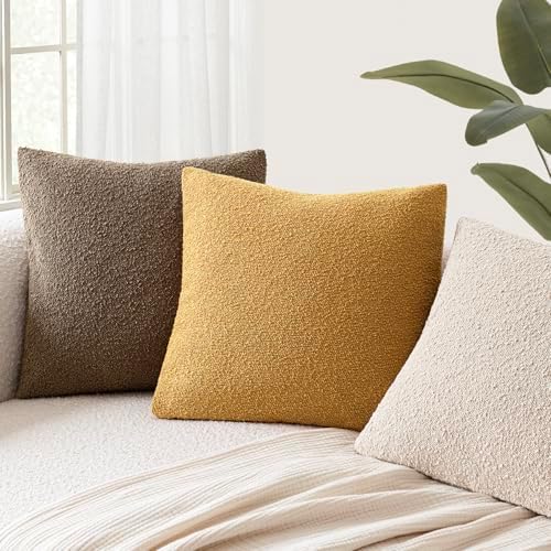 Foindtower Cozy Textured Boucle Lumbar Throw Pillow Covers 12x20 Sunflower - Image 5