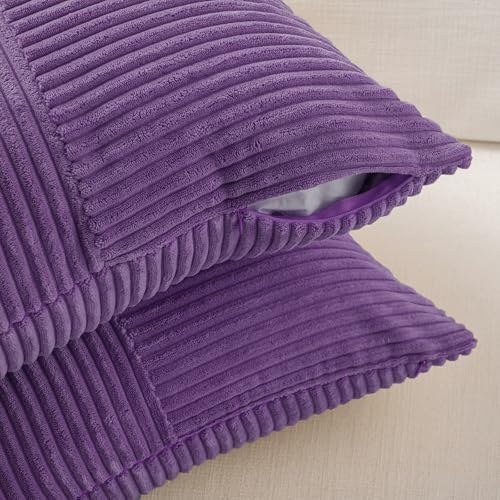 Fancy Homi 2 Packs Purple Decorative Throw Pillow Covers 18x18 Inch - Image 4