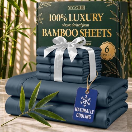 DECOLURE 100% Viscose Derived from Bamboo Sheets Queen Size by DECOLURE