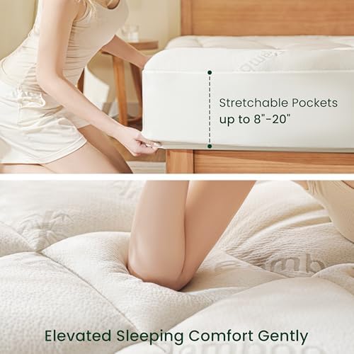 Love's cabin Queen Mattress Topper Viscose Derived from Bamboo, Thick Pillow - Image 6