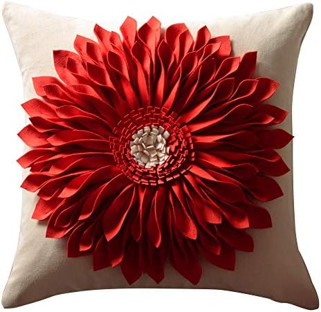 OiseauVoler Decorative Handmade 3D Flower Throw Pillow Covers 18 x 18 Inch by OiseauVoler