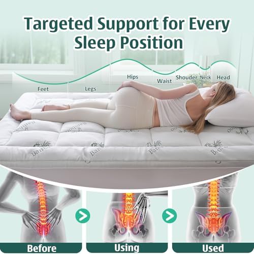 DOWNCOOL Twin Mattress Topper Memory Foam, Viscose Derived from Bamboo - Image 3