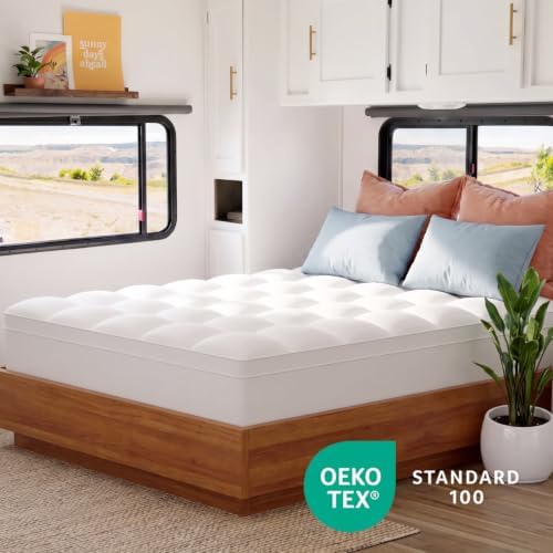 ELEMUSE RV Short King Mattress Topper, Thick Pillow Top Mattress Pad - Image 2