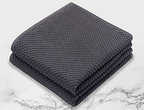 COTTON CRAFT Euro Spa Waffle Weave Bath Sheets - Set of 2 Grey Towel Sheets - Image 7