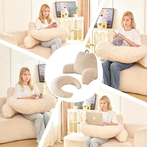 19" Reading Pillow for Bed, U Shaped Arm & Elbow Support - Image 5