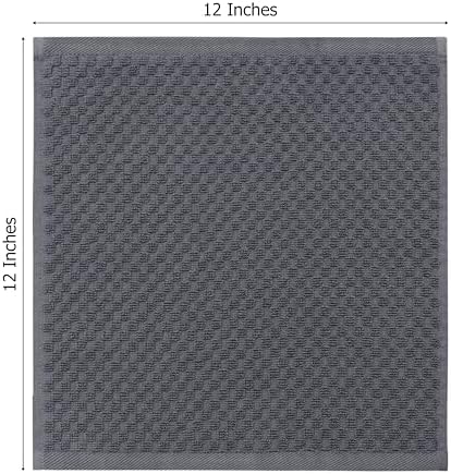 COTTON CRAFT Euro Spa Waffle Wash Cloth - Set of 12 Grey Washcloth - Image 6