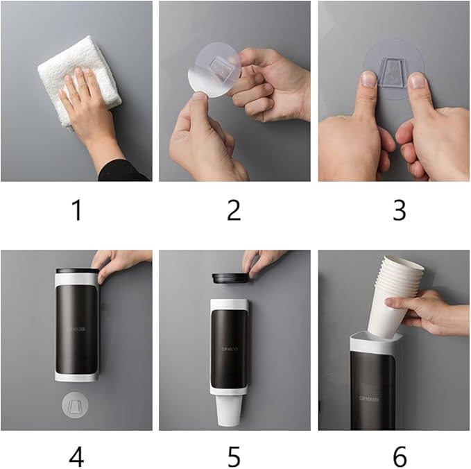 Cup Dispenser Wall Mounted, Bathroom Cup Dispenser Holder for 3oz-9.5oz Disposable Paper and Plastic Cups, Water Cooler Cup Dispenser with Adhesive Plate (Single Green, 1 Pcs)