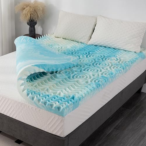 MLILY 4 Inch Twin XL Dorm 5-Zone Gel Memory Foam Egg Crate Mattress Topper by MLILY