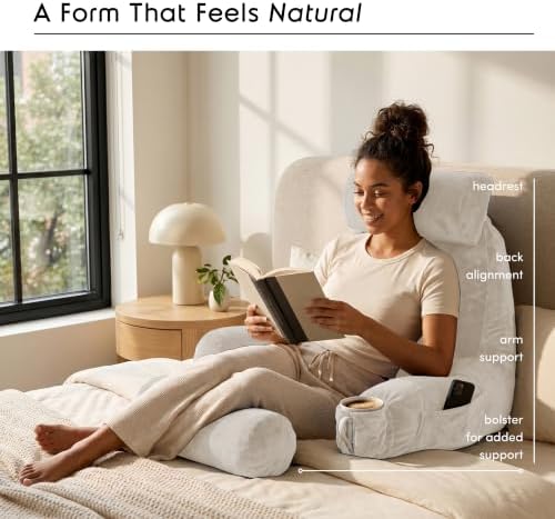 Nestl Reading Pillow for Bed, Back Pillow for Sitting Up in Bed - Image 2