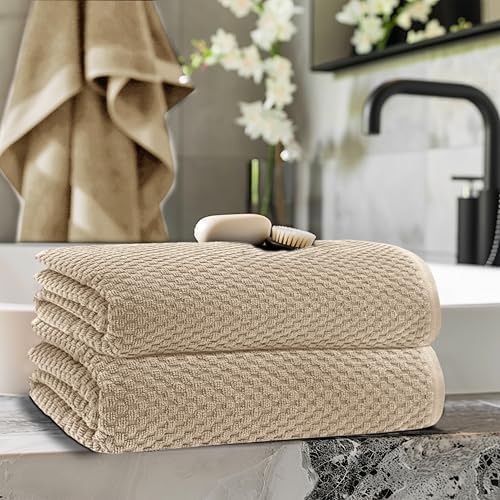 COTTON CRAFT Euro Spa Waffle Weave Bath Sheet - Set of 2 Linen Towel Sheets - Image 2